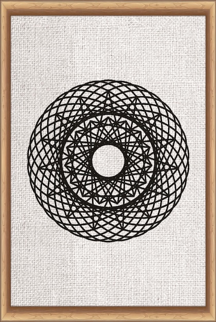 Minimal geometric embroidery on canvas